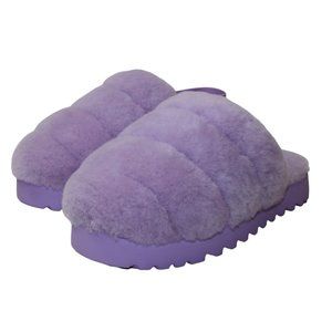 UGG Super Fluff Slipper Sandals Elastic strap Lavender Women's 8 NEW!